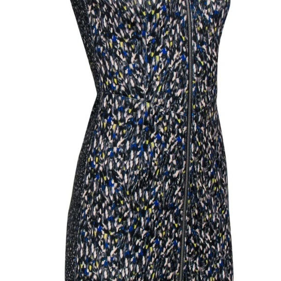 Yigal Azrouel - Speckled Multi Print Zippered Sheath Dress Sz 4 Sleeveless - Picture 12 of 13